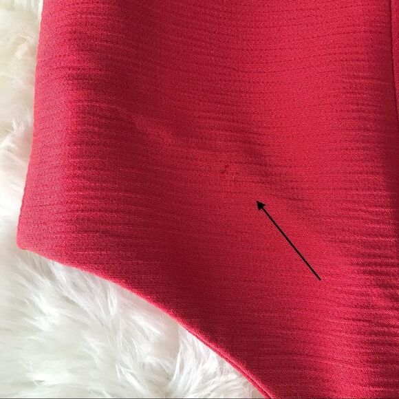C\MEO Collective Red One Shoulder Fitted Midi Dress Thigh Slit Cocktail XS New - Picture 10 of 16